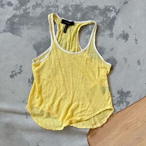 Isabel Marant yellow slub jersey racer back tank top vintage ringer tee sz M